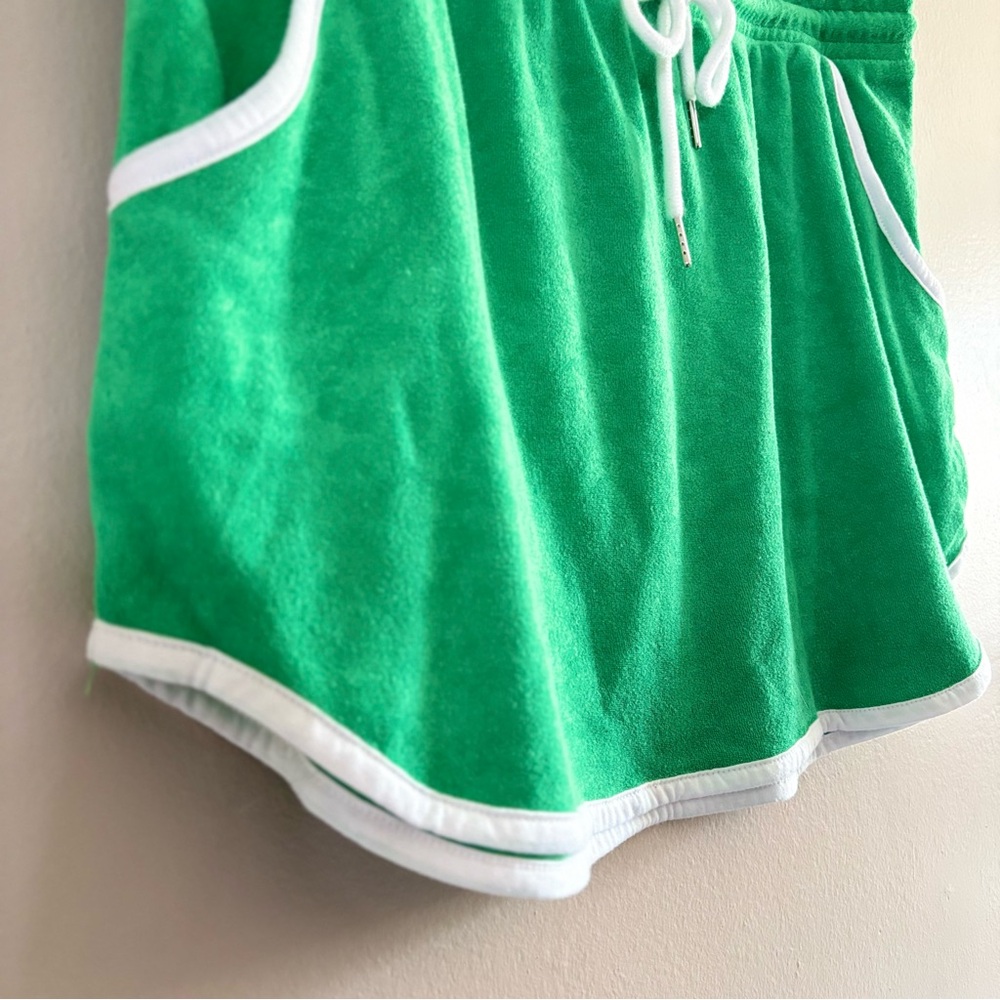 Lavon Green Terry Cloth Mini Skirt with White Trim - Picture 4 of 11